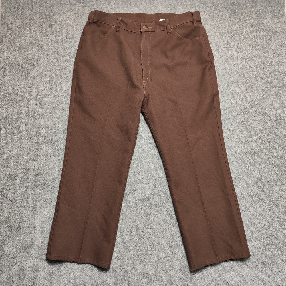Levis Jeans Mens 44x30 Brown Solid Classic Straight Denim Pants Casual Workwear